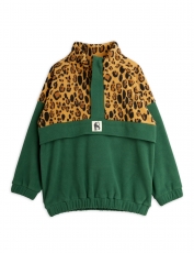 MINI RODINI Fleece Pullover Leopard - green